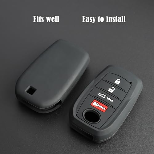 TANDRIVE Key Fob Cover for Toyota 2026 2025 Camry and 2026-2023 Corolla Crown, 4-Button, Silicone, 2-Pack, Black by TANDRIVE - Image 4