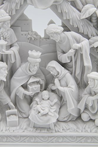 11" Nativity Set Scene With Manger Baby Jesus Joseph Mary Three Kings Catholic Religious Statue Sculpture Figurine Christmas Vittoria Collection Made In Italy #TOP5