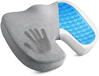 EDIMENS Memory Foam Coccyx Seat Cushions for Office Chair, Orthopedic Gel Seat Cushion for Coccyx Sciatica Back Pain Relief, Driver Car Seat Seat Cushion for Tailbone Pain, No-Slip Dual-Lining Protect