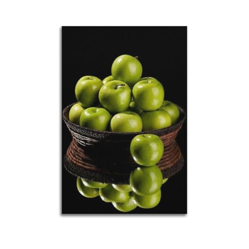 Panier de pommes vertes ZHOUKEG décoration murale artistique moderne 60x90 cm