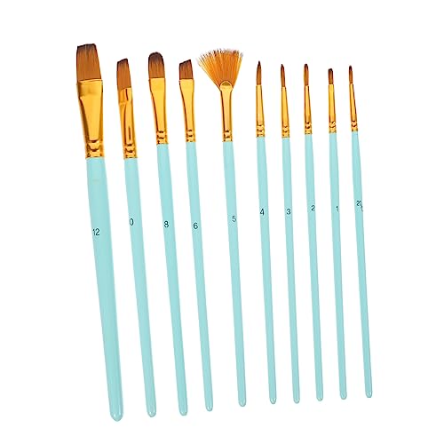 Operitacx 10 Piezas Pincel De Acuarela Paleta De Acuarela Cepillo De Pluma De Agua Cristales De Acuarela Pinceles Lápices De Acuarela Micropincel Bolígrafos De Pintura Recargables De Madera