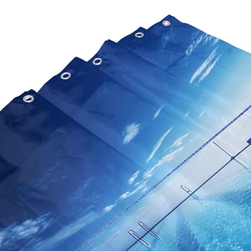 Rideau de douche imperméable robuste de qualité supérieure avec œillets renforcés bleu