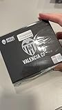 Valencia CF Cartera de Piel Genuina, Negro con Detalles Naranja,...
