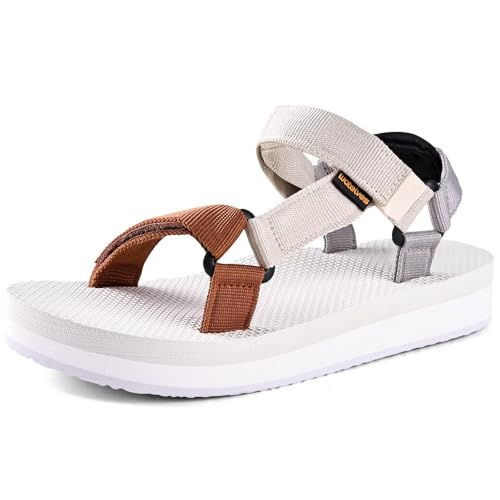Image of WateLves Womens-Sport-Sandals Hiking Sandals with-Arch-Support Webbing-Outdoor-Beach-Water-Sandals for Travel-Walking-Trekking-Camping
