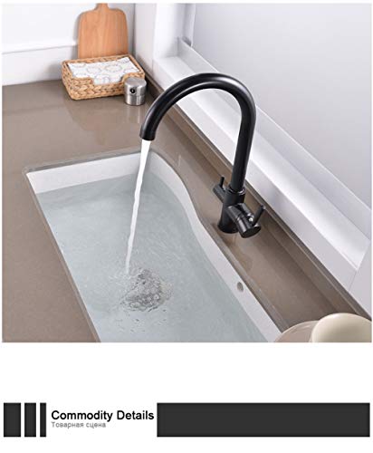 Grifo de cocina de acero inoxidable giratorio 360 con aireador y monomando frío calor 4