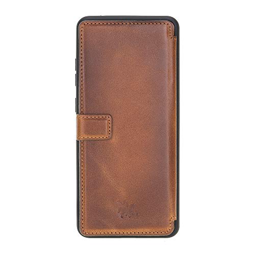 Venito Verona Leather Slim Wallet Case Compatible With Samsung Galaxy S20 Ultra- Snap On Flip Back Cover - Rfid Protection (Antique Brown) #TOP2