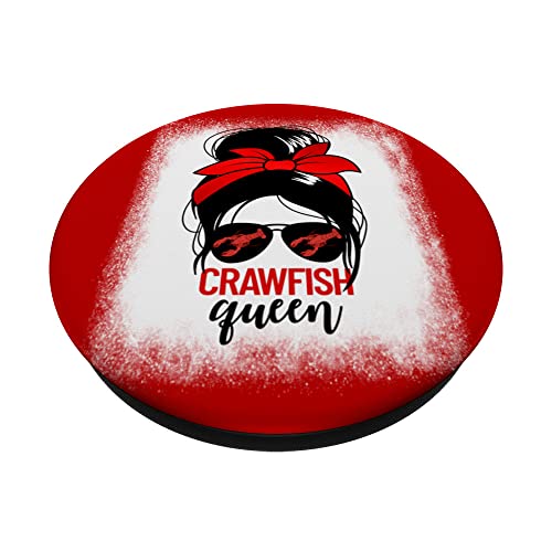 Crawfish Queen Women's Craw Fish Boil Crawfish Queen PopSockets Swappable PopGrip, Black - Image 2