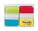 Post-it Tabs, 1 in. Solid, Aqua, Lime, Yellow, Red, Durable, Writable, Repositionable, Sticks Securely, Removes Cleanly, 11/Color, 44/Dispenser, (686-ALYR1INT)