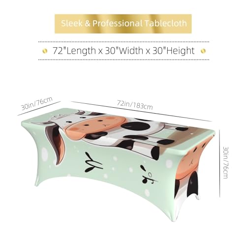 Nappe vache rectangulaire 1,8m en élasthanne extensible et lavable pour table de buffet - 7