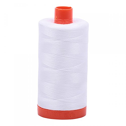 Aurifil Cotton Mako 50Wt Thread 2 Large Spools: White + Baby Pink (2024+2423) #TOP1