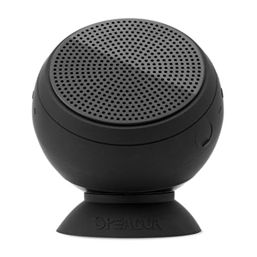 Speaqua - Waterproof, Floatable, Loud, Bluetooth Speaker - Dual Pairing for Surround Sound - Removable Suction - Barnacle Vibe 2.0 (Manta Ray Black)