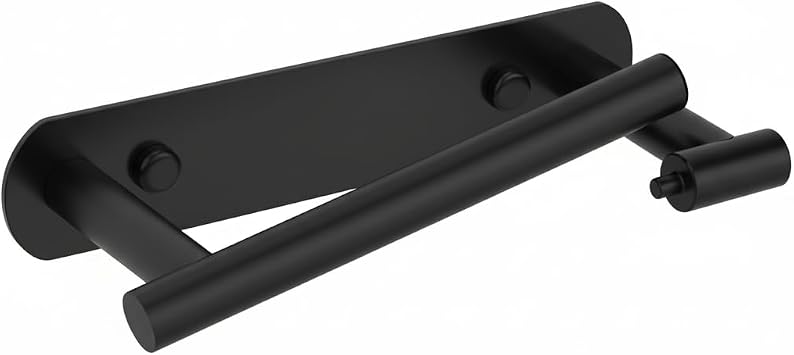YUET Toilet Roll Holder Self Adhesive or Screw in Wall Mounted, Black