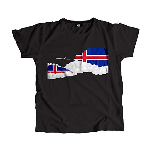 T-shirt Islande imprimé avion nuages en coton doux