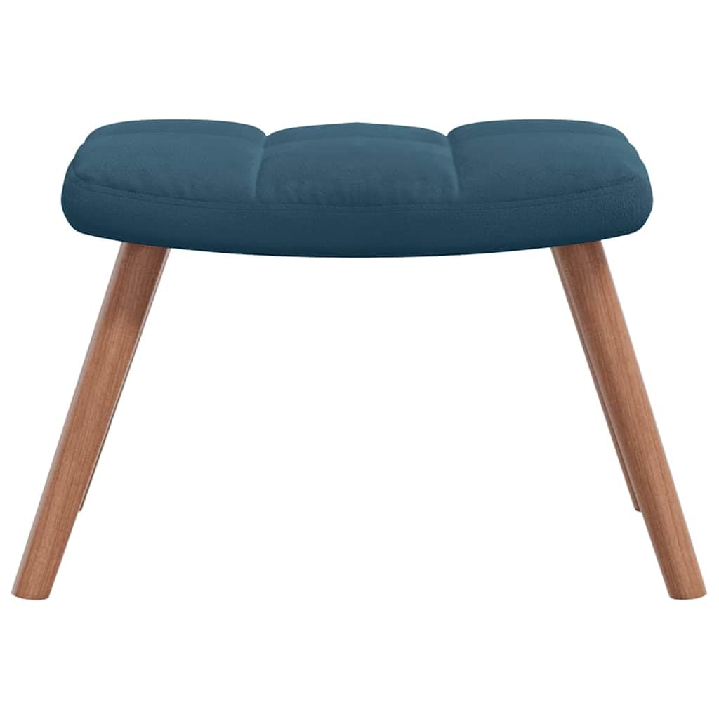 Poltrona Relax Blu in Velluto con Poggiapiedi imbottita ergonomica, reclinabile con schienale e bracciolo, ideale per soggiorno, salotto, studio o camera da letto