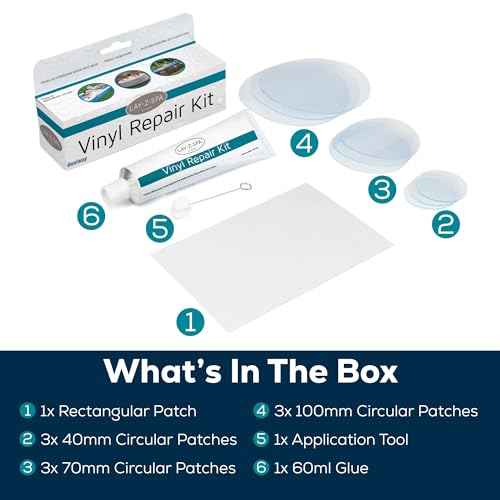 Lay-Z-Spa BWA0010 Vinyl Repair Kit for Hot Tubs, Inflatable Spas and Above Ground Pools (Repair Patches, Glue and Application Tool)