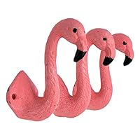 Pink Flamingo Cast Iron Wall Hook 4 Inch (Set of 3)