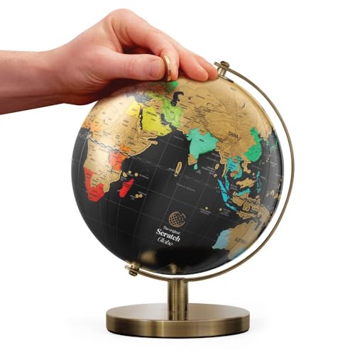 Luckies Of London Scratch Off World Globe | Interactive Globe Decor & Travel Decor | Large Scratch Map
