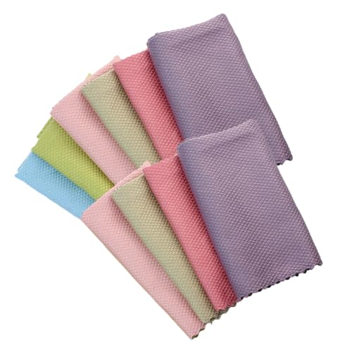 GANAZONO 10個無痕魚?クリータオル 厚手 吸水性抜群 キッチン バスルーム対応 家用お掃除 食器拭きクロス ランダムカラー