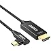CHOETECH USB C to HDMI Cable(4K@60Hz), 6Ft USB Type-C to HDMI Braided Adapter Thunderbolt 3 Compatible with MacBook Pro/iPad Pro/MacBook Air 2018, iMac 2017,Surface Book 2,Samsung s9 (Black)