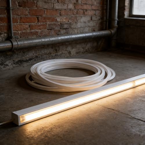 Hoement Flexible Silicone LED Light Diffuser Channel Cover 5m White - 4