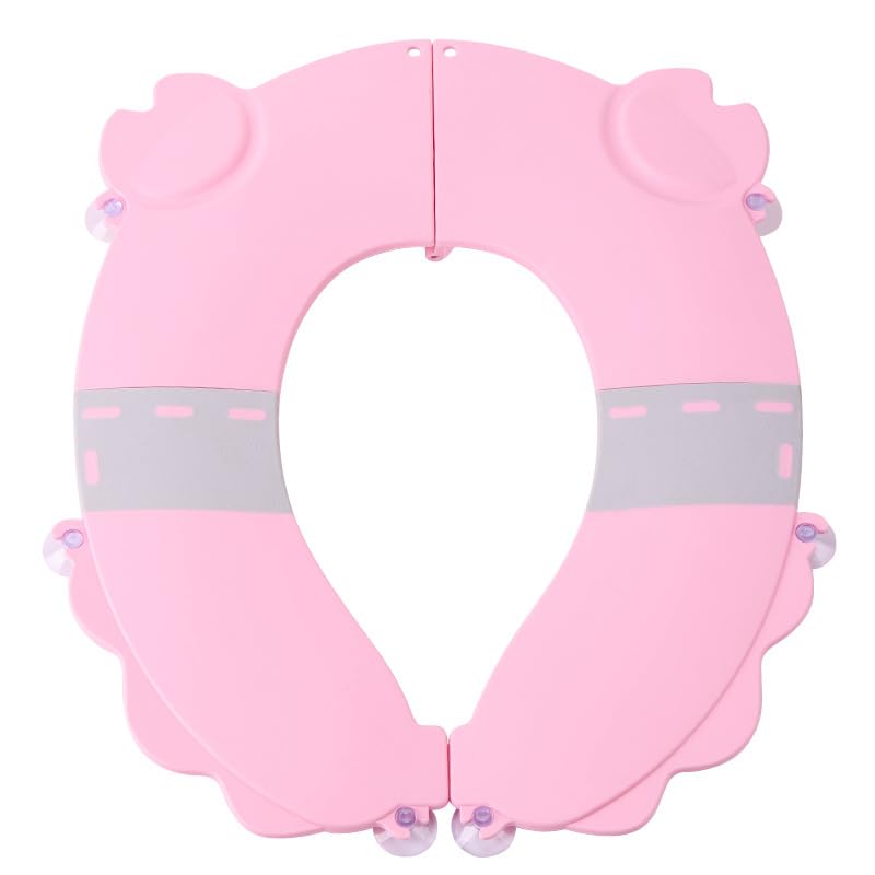 auvstar Adaptador WC Niños,Reductor de Inodoro para Viajes y Entrenamiento de Baño,Universal Adaptador Baño para Niños con Ventosa,Cojines Blandos, Antideslizantes,para Niños y Niñas (Rosa)