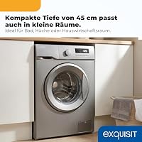 Exquisit Waschmaschine 7 kg Schmal - 45 cm - Inoxlook - 1400 U/Min - Klasse – Ansicht 3
