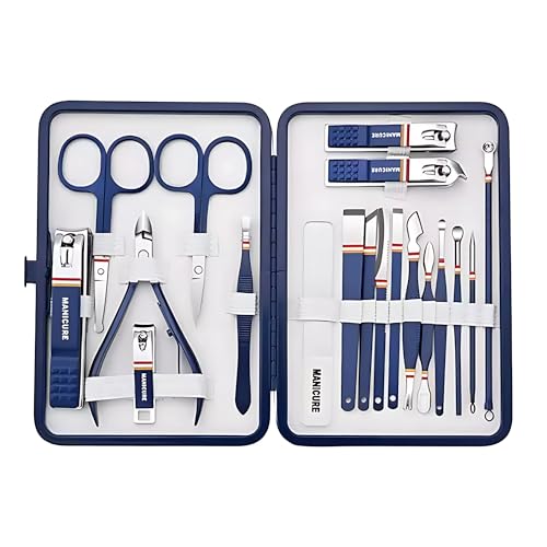 Nail Clippers Set - 19 Piece Manicure & Pedicure Kit, Stainless S...