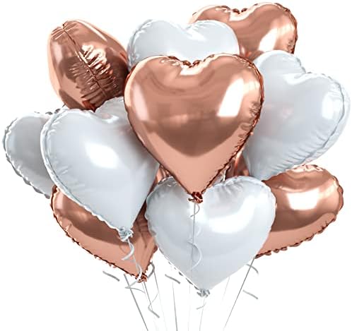 Blue Silver Balloon Heart, 10Pcs Blue Foil Heart Balloons, Blue Silver Heart Shape Balloons 18inch Foil Balloons for Helium Birthday Decorations for Boys Men, Valentines Day, Wedding, Baby Shower