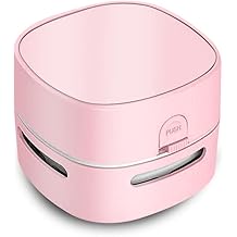 ODISTAR Desktop Vacuum Cleaner, Mini Table dust Sweeper Energy Saving,High Endurance up to 400 mins,360&ordm; Rotatable Design for Keyboard/Home/School/Office (Pink)