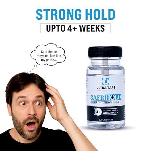 Image of SAFEHOLD | Ultra Hold Wig Glue 101ml (3.4 FL oz) | Waterproof Hair Patch Glue for Wigs, Toupees & Hair Extensions | Skin Friendly | Extra Strong Hold Up To 4+ Weeks | Pack of 1