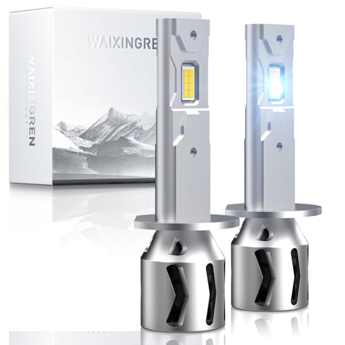 WAIXINGREN H1 Led Headlight Bulb, 6500K Cool White, 60W 26000LM Headlight Bulb with Fan, No Adapter Required, Plug and Play Easy Installation, Pack of 2 (H1) option