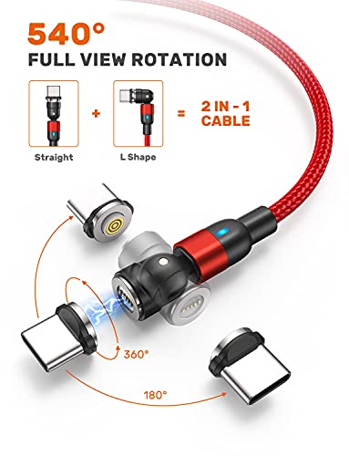 Fast Charging Magnetic Charging Cable(5Pack-1.6Ft/3.3Ft/6.6Ft/6.6Ft/6.6Ft), Aufu Magnetic Charger Cable Usb C Magnetic Fast Charger 3A Fast Charging Data Transfer Magnetic Cable For Micro Usb Type C #TOP2