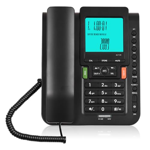 Teléfono con cable Cocoarm con pantalla LCD de 16 dígitos de sobremesa para mayores 2