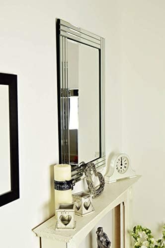 MirrorOutlet Large Venetian Bevelled Wall Mirror 3Ft3X2Ft3 100cm X 70cm, Silver