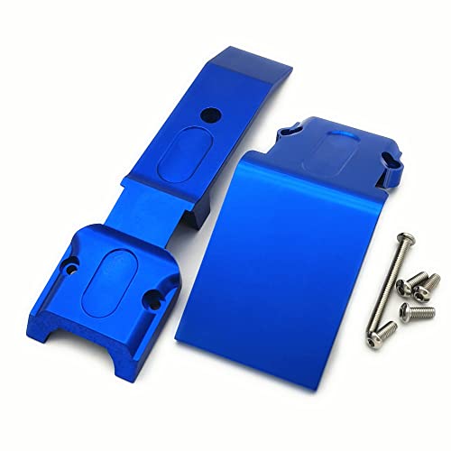 Aluminum Front Skid Plate - 2pcs Set Blue for Traxxas 1/10 E-Revo Revo Summit Slayer Pro 4x4 5337