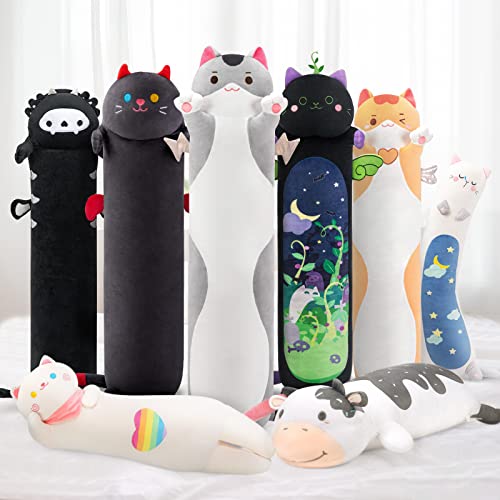 Mewaii 50CM Peluche Cuscino Lungo Gatto per Bambina Cuscino di Peluche Kawaii Giocattoli Abbraccio Morbido Cuscino Cuscino Giocattolo Regalo per Ragazza