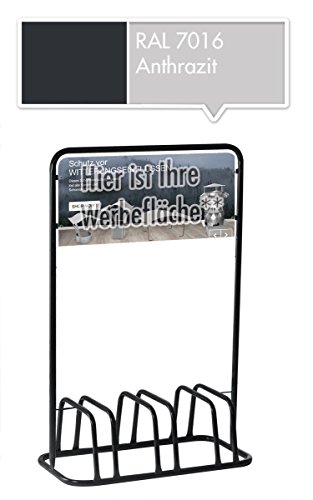 Preisvergleich Produktbild 3er Werbe-Fahrradständer mit Werbeschild / Fahrradhalter + Werbetafel (Grau)
