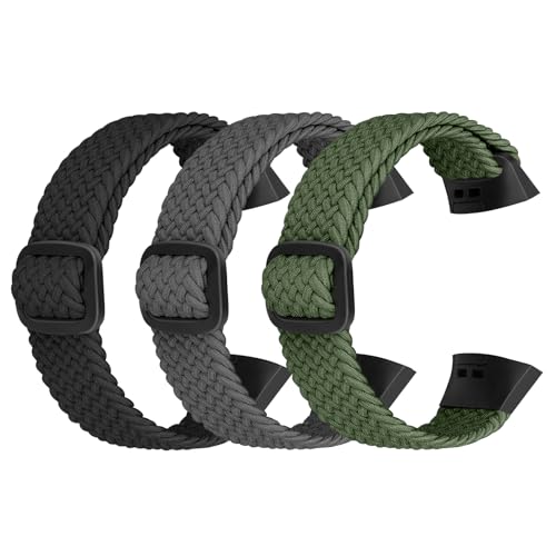 Ecogbd Elastic Nylon Ersatzarmband Kompatibel mit Fitbit Charge 4/Charge 3/Charge 4 SE/Charge 3 SE Weiches verstellbares atmungsaktives Sport Armband für Damen Herren