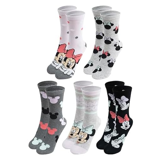 United Labels 5 pares de calcetines Disney Minnie Mouse para mujer, negro y gris, 38-43, calcetines para mujer, medias para mujer | Ya disponible en tu tienda friki favorita! En mundofriki.es!