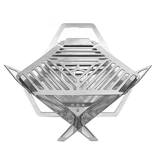 CAGEDBIRD 小型バーベキューコンロ 1~2人用 ソロキャンプ 収納バッグ付き 折り畳み式 ステンレス製 BBQ/調理/焚火台 多機能 530g軽量 コンパクト 持ち運び便利