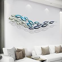 ZZYYZZ 47"x12" Fish Metal Wall Decor, 3D Large Metal Wall Art Sculpture, Vintage Wrought Iron Fish Art, Hanging Art Fish Wall Decor, for Boat Nautical Ocean