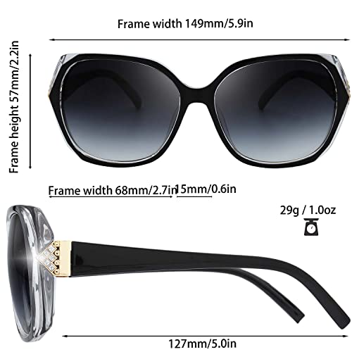 Image of The Fresh Women's Oversized Square Jackie O Cat Eye Hybrid Butterfly Fashion Sunglasses - Exquisite Packaging