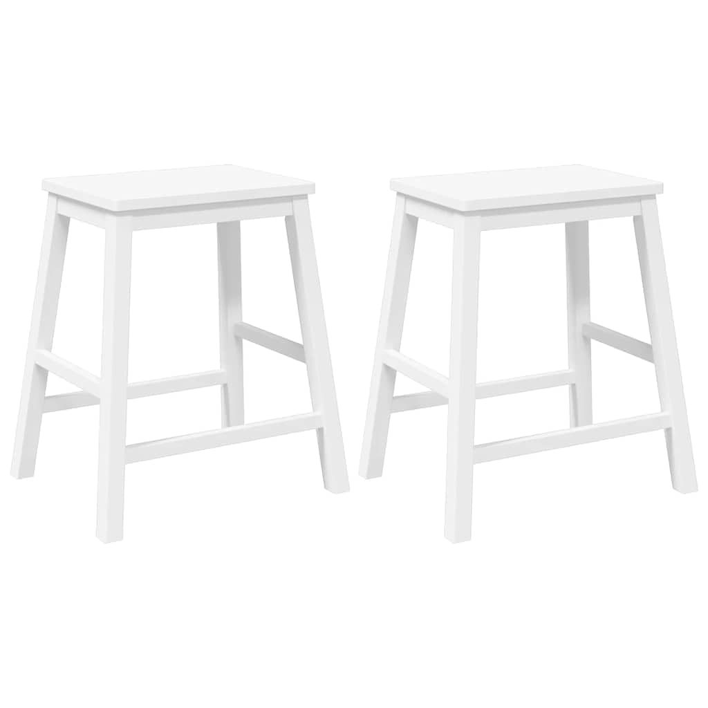Chaise de bar en bois massif noble d'hévéa | Finition blanche et design durable