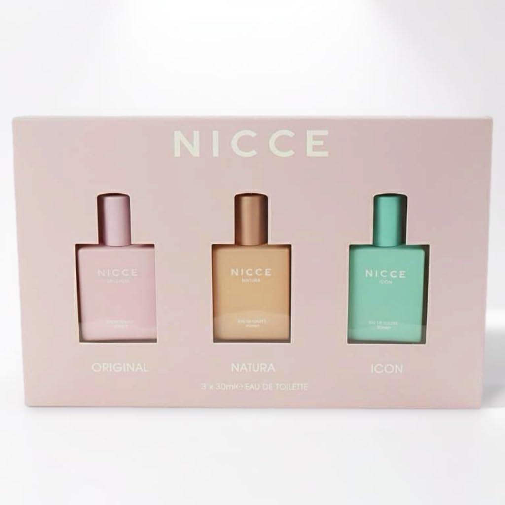 NICCE Women's Fragrance Gift Set, 3 x 30ml Eau de Toilette, Original, Natura, Icon