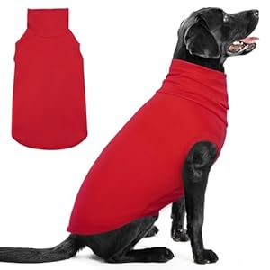 IECOii XXXL Dog Sweater,Stretch Fleece Vest Dog Sweater – Red, XXX-Large,Christmas Dog Sweater Dog Winter Clothes,Pullover Dog Pajamas Turtleneck Dog Sweatshirt,Warm Dog Fleece Sweater for Labrador