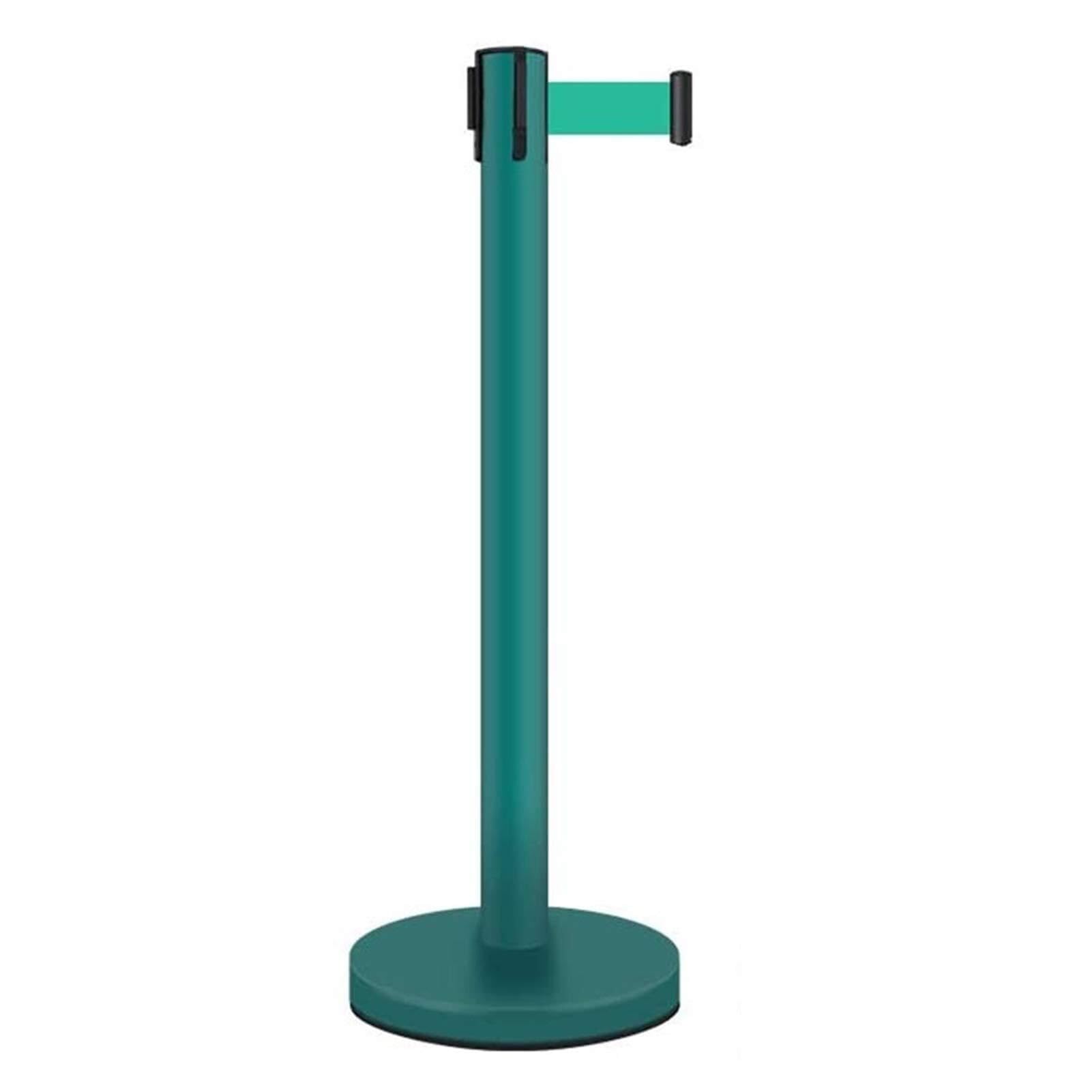 JYBNBBE Retractable Belt Stanchion Set for Queuing Lines 36-Inch Height Safety for Crowd Control Easy Connect Assembly,Green-2m