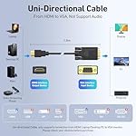 BENFEI HDMI to VGA 6 Feet Cable, Uni-Directional HDMI Computer to VGA Monitor Cable (Male to Male) Compatible for Computer, Desktop, Laptop, PC, Monitor, Projector, HDTV, Roku, Xbox - Image 2