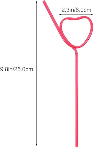 Miniatura 3 de Happyyami 25 popotes de plástico para cóctel, en forma de corazón, reutilizables, pajitas largas y flexibles para ducha, suministros de fiesta de