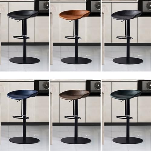 Chaise de bar pivotante et réglable de 57 à 78 cm en métal orange pour comptoir moderne - 7