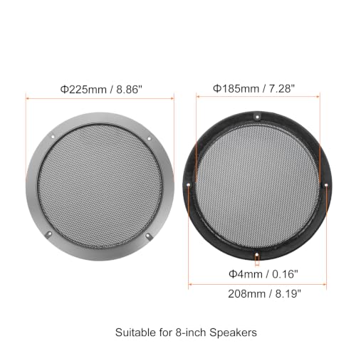 Cubierta antipolvo para rejilla de altavoz de 8 pulgadas con marco circular y protector de metal 2